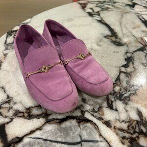 LARROUDE Lilac Suede Katherine Loafers